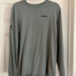 Patagonia Mens Long Sleeve Tarpon World Trout Responsibili-Tee Cadet Blue